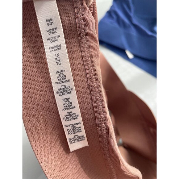 Rhonda Shear 2 Pack Molded Cup Bra with Wrap Back Size 1X Mahogany Navy 647.11 - Picture 6 of 10